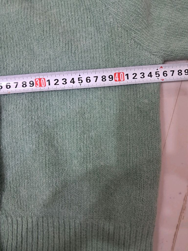 러브앤쇼 라운드 카라 가디건 그린 Free--6