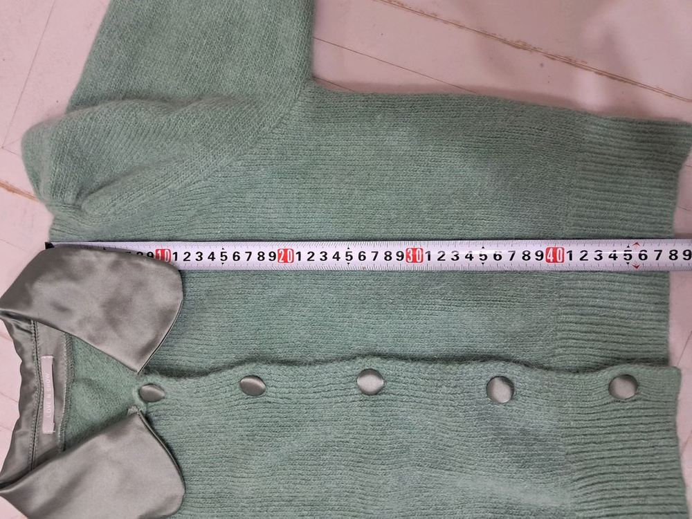 러브앤쇼 라운드 카라 가디건 그린 Free--7