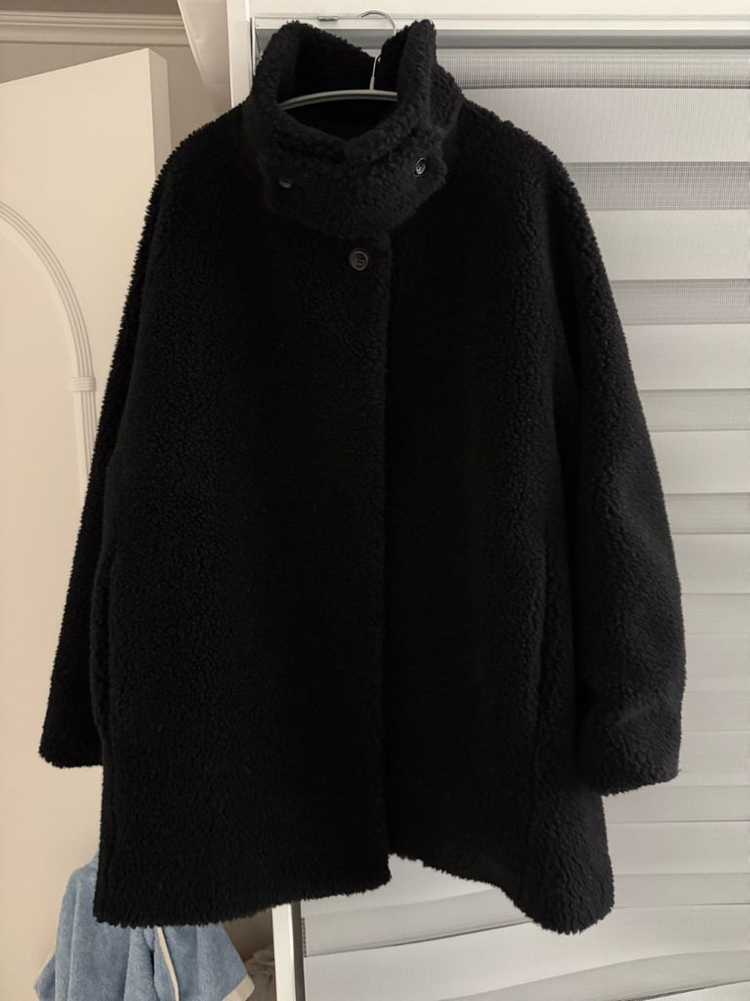 네세서리 시어링 하프코트 블랙--1