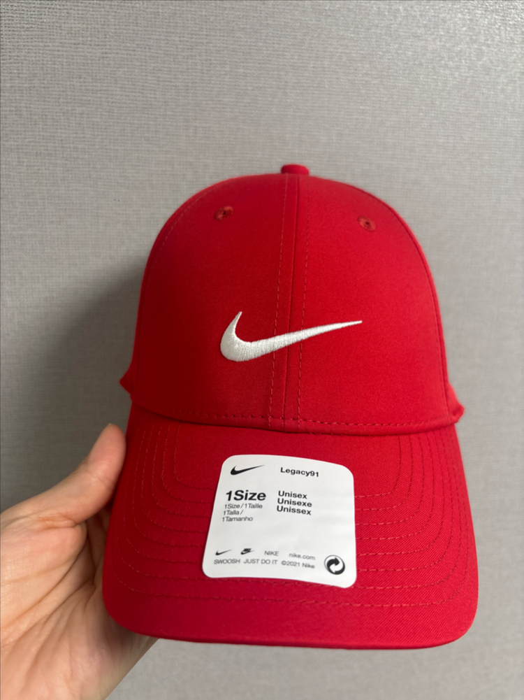 새상품 나이키 DH1640 레거시91 테크 스우시 볼캡 모자(레드)--3