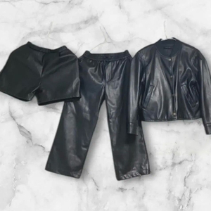 아동 옷 세트 가죽 자켓 반바지 긴바지 (사이즈 120~130정도)