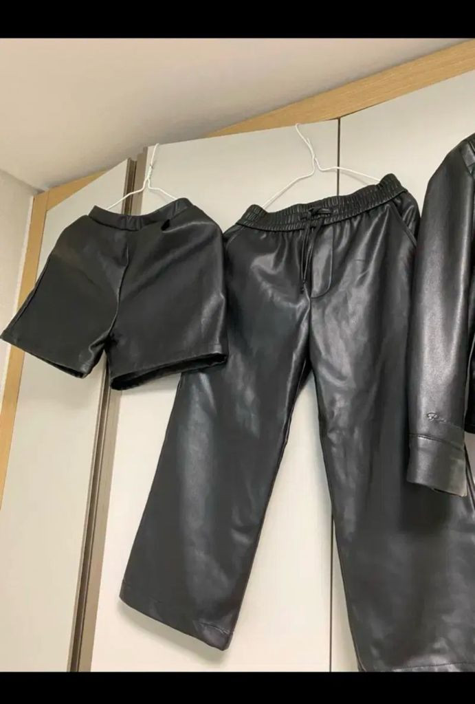 아동 옷 세트 가죽 자켓 반바지 긴바지 (사이즈 120~130정도)--3