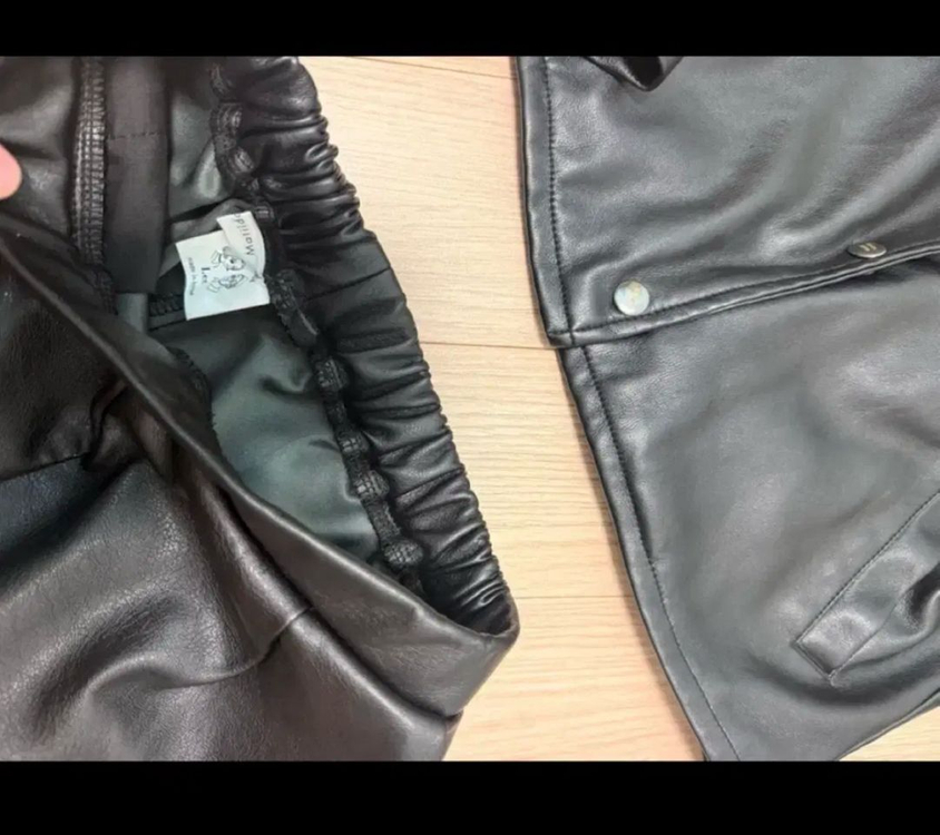 아동 옷 세트 가죽 자켓 반바지 긴바지 (사이즈 120~130정도)--5