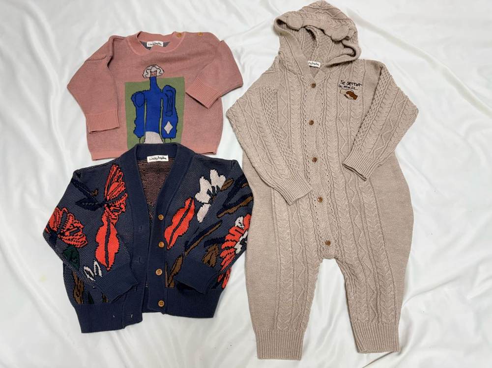 리미떼두두 니트(12m), 가디건(12m), 니트우주복(24m) 일괄--0