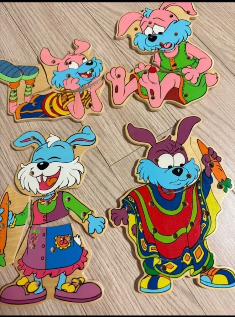 탑브라이트 토끼 꿰기 놀이 원목 교구 몬테소리 장난감 이미지