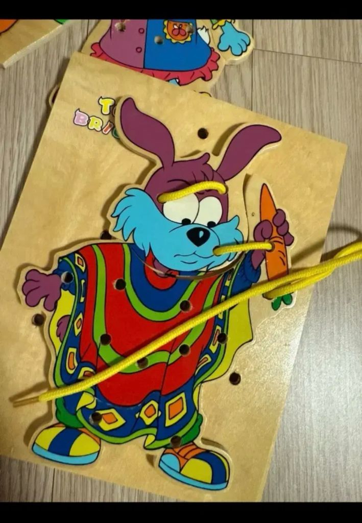 탑브라이트 토끼 꿰기 놀이 원목 교구 몬테소리 장난감 이미지