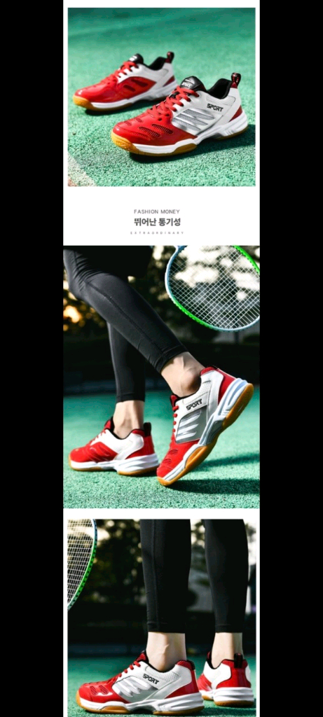 베스트)배드민턴 탁구 스쿼시 배구 테니스 실내스포츠화 내구성우수.경량.미끄럼방지.통기성 이미지