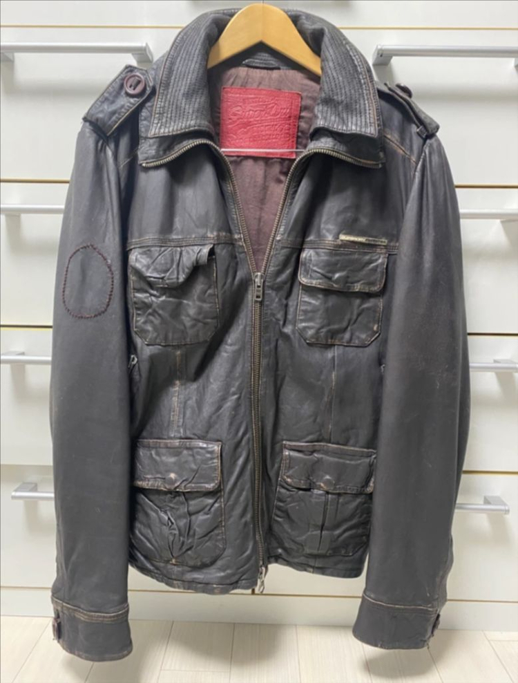 슈퍼드라이 가죽 자켓--0