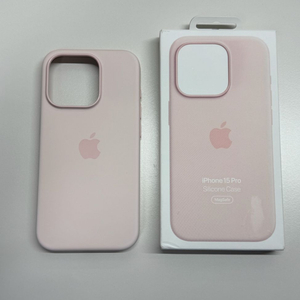 아이폰15프로 정품 실리콘케이스 라이트핑크