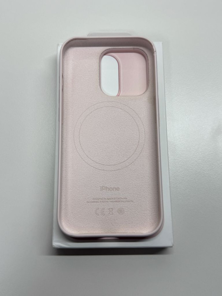 아이폰15프로 정품 실리콘케이스 라이트핑크--1
