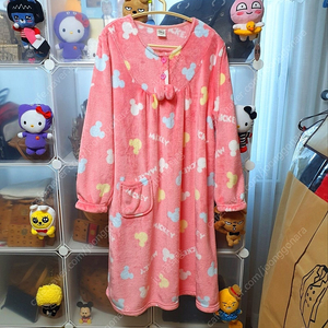 수면잠옷 (정품) 미키 미니 디즈니 여성 고급 밍크 원피스 풀세트 쓰리피스 잠옷 #완전새거# 이미지