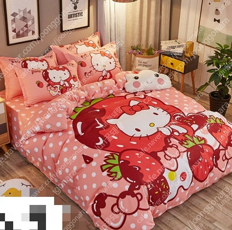 헬로키티 이불세트 침구세트 귀여운 키티 면 침대커버 이불세트 #새상품#--0