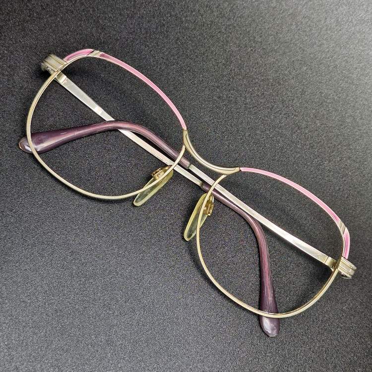 90s 일본 빈티지 메탈 엠보싱 퍼플 브로우 디자인 안경테/수입 패션 클래식 레트로 y2k 아이웨어 하우스 앤틱 이미지