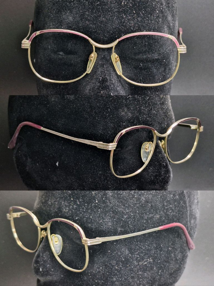 90s 일본 빈티지 메탈 엠보싱 퍼플 브로우 디자인 안경테/수입 패션 클래식 레트로 y2k 아이웨어 하우스 앤틱 이미지