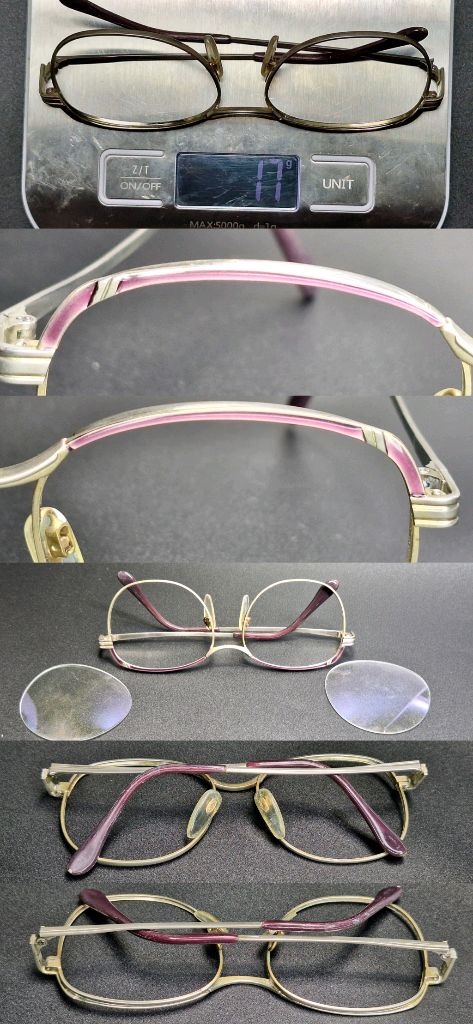 90s 일본 빈티지 메탈 엠보싱 퍼플 브로우 디자인 안경테/수입 패션 클래식 레트로 y2k 아이웨어 하우스 앤틱 이미지