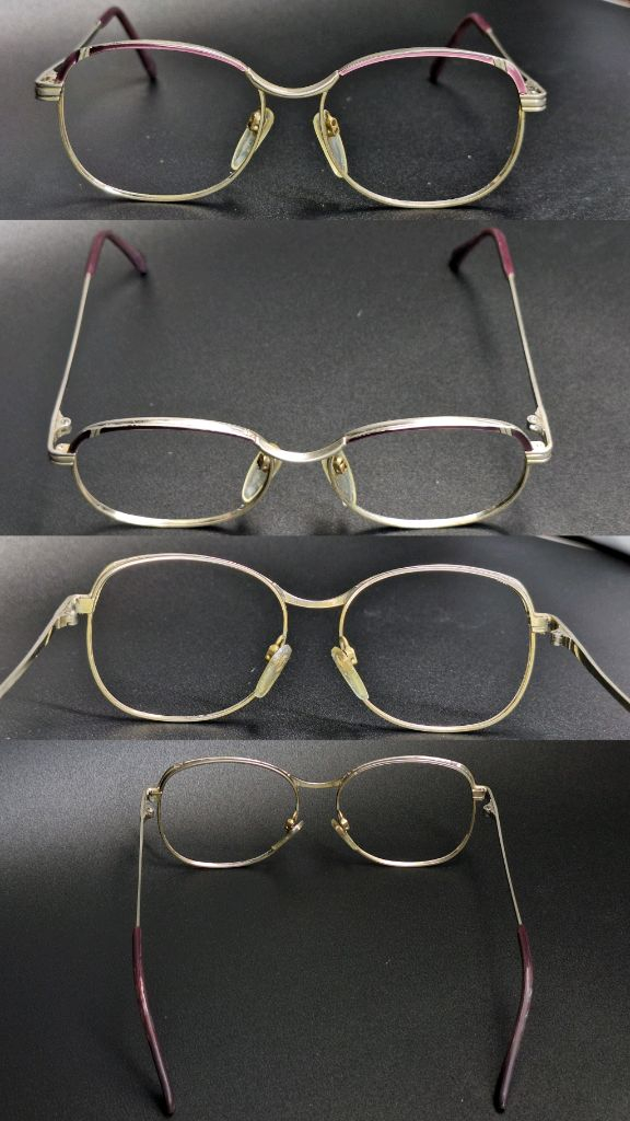 90s 일본 빈티지 메탈 엠보싱 퍼플 브로우 디자인 안경테/수입 패션 클래식 레트로 y2k 아이웨어 하우스 앤틱 이미지