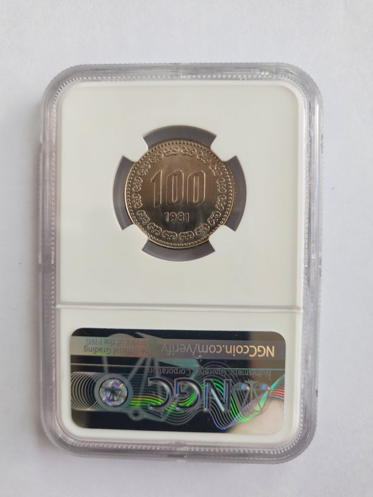 1981년100원 65등급 그레이딩주화 이미지
