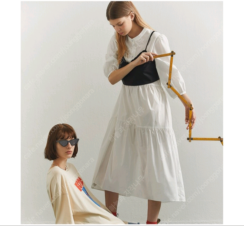 새상품 쥬시쥬디 J 뷔스티에 믹스 셔츠 원피스(착불)--4