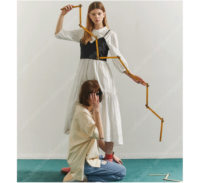 새상품 쥬시쥬디 J 뷔스티에 믹스 셔츠 원피스(착불)--5