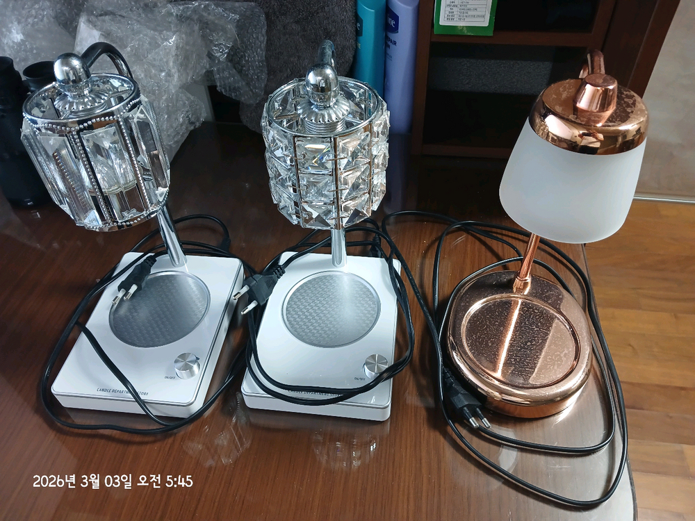 양키캔들 워모 최고급형 크리스탈 디자인 로즈골르--1