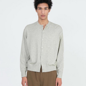 [5] 브라운야드 코튼 캐시미어 라운드 가디건 라이트 그레이