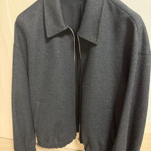 시스템옴므 크롭 블루종 자켓 차콜