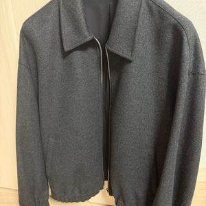 시스템옴므 크롭 블루종 자켓 차콜