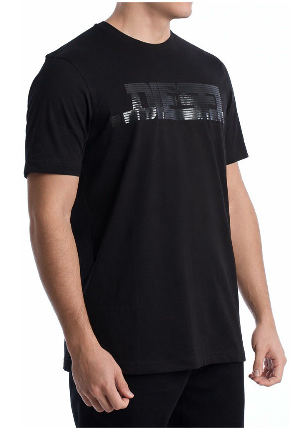 [새상품/정품] 디젤 T-JUST 12-5 유광 로고 반팔티 블랙 M 이미지