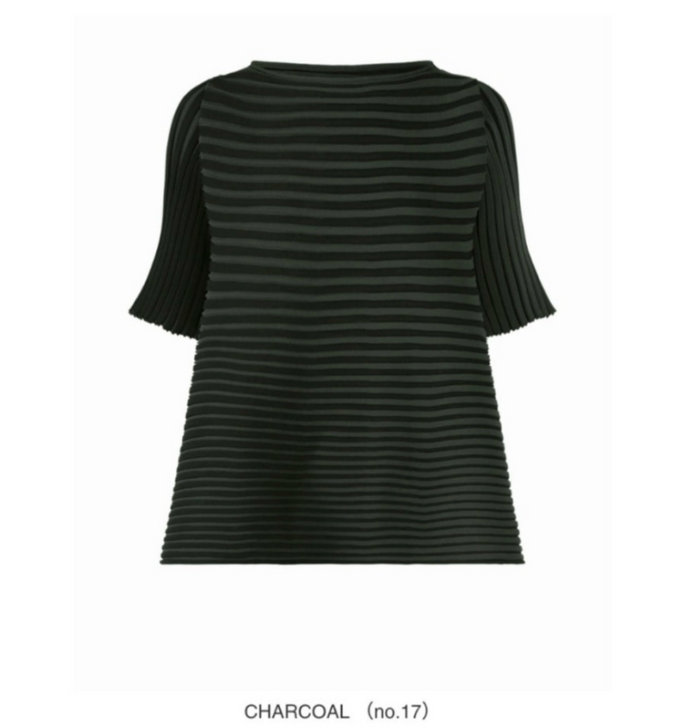 플리츠플리즈 바운스 니트 탑 차콜그레이--0