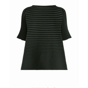 플리츠플리즈 바운스 니트 탑 차콜그레이