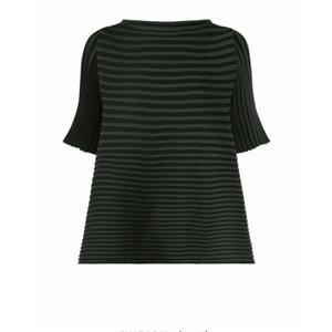 플리츠플리즈 바운스 니트 탑 차콜그레이