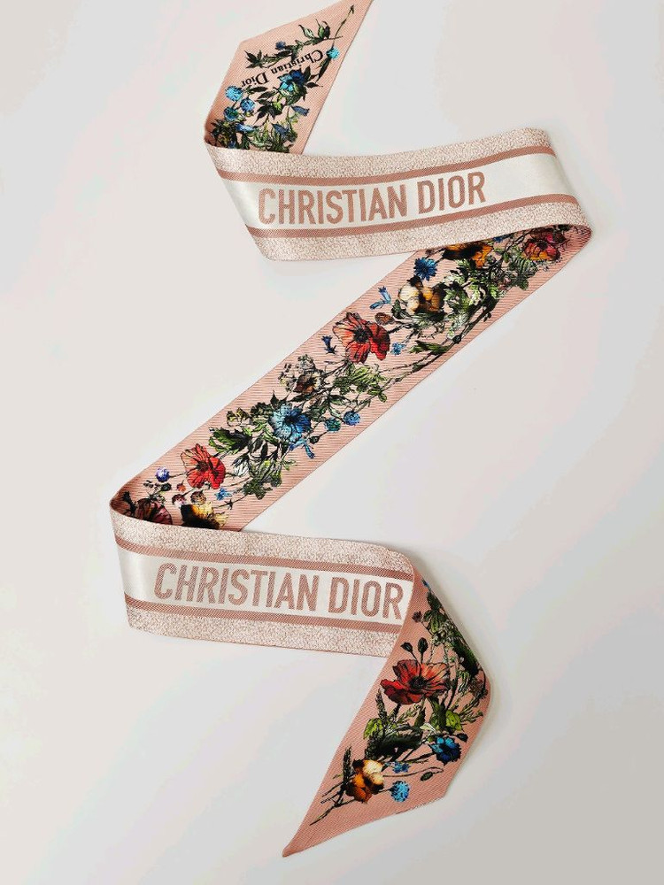 디올 D 밀레피오리 미차 스카프 실크 트윌 핑크 이미지