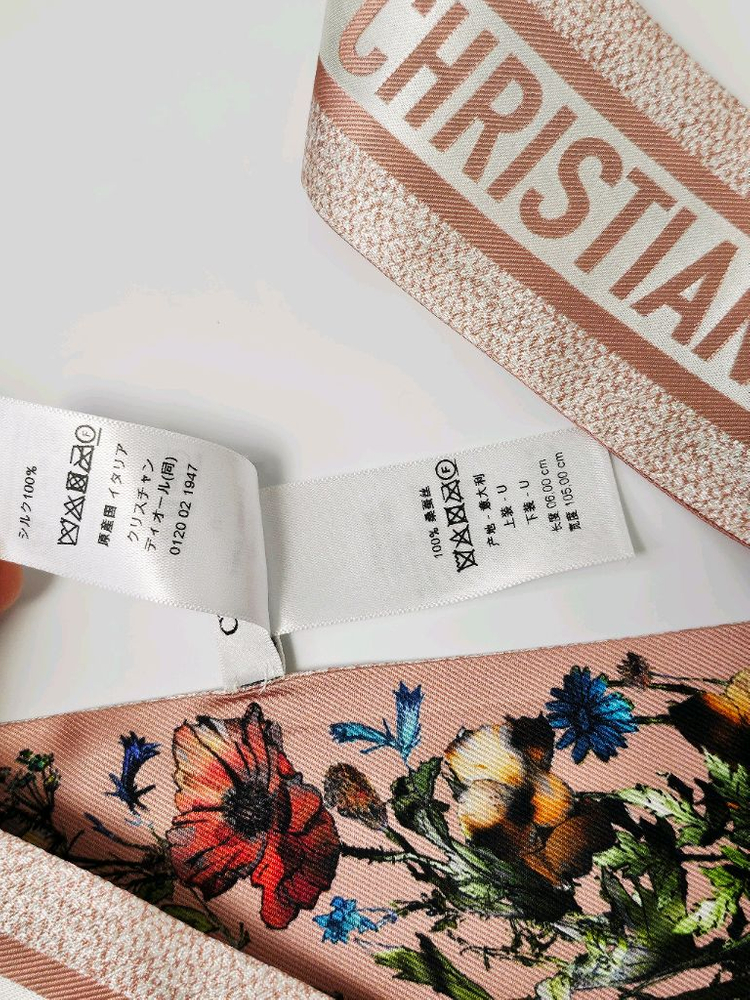 디올 D 밀레피오리 미차 스카프 실크 트윌 핑크 이미지