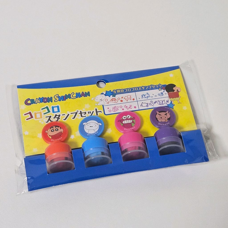크레용신짱 짱구 부리부리 흰둥이 와니야마 돌돌 스탬프 세트--0