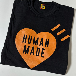 (XXL) 휴먼 메이드 하트 티셔츠 블랙 오렌지(시부야 파르코 매장 한정)