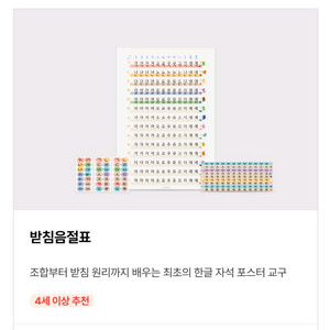 소중한글 받침음절표