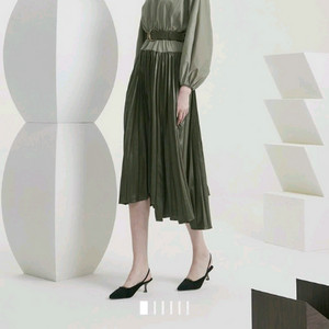 한섬(타임)벨티드 텍스처 블록 드레스