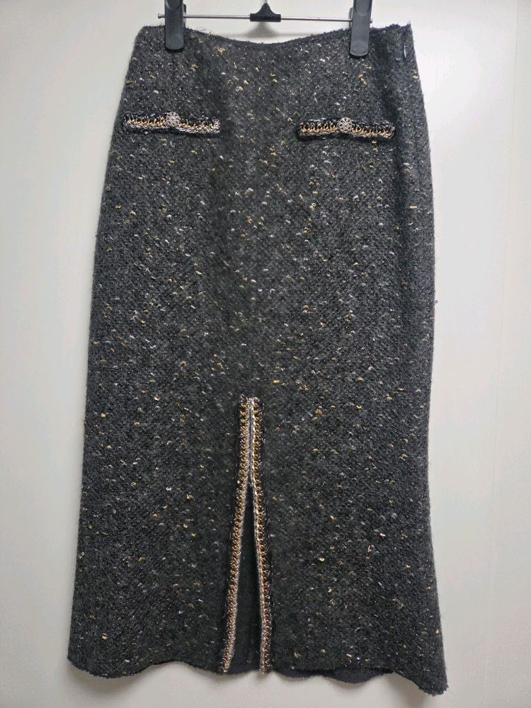 한섬(타임)트위드 롱스커트--5