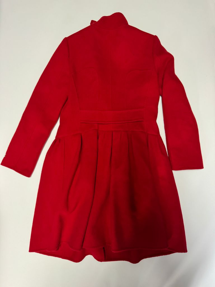 여성 한섬 SJSJ 핸드메이드 보석 단추 앙고라 울 코트 레드 55 이미지