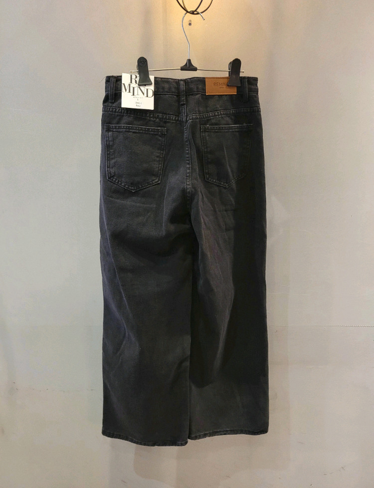 여성)흑청 와이드 데님 팬츠(새상품 27)--3