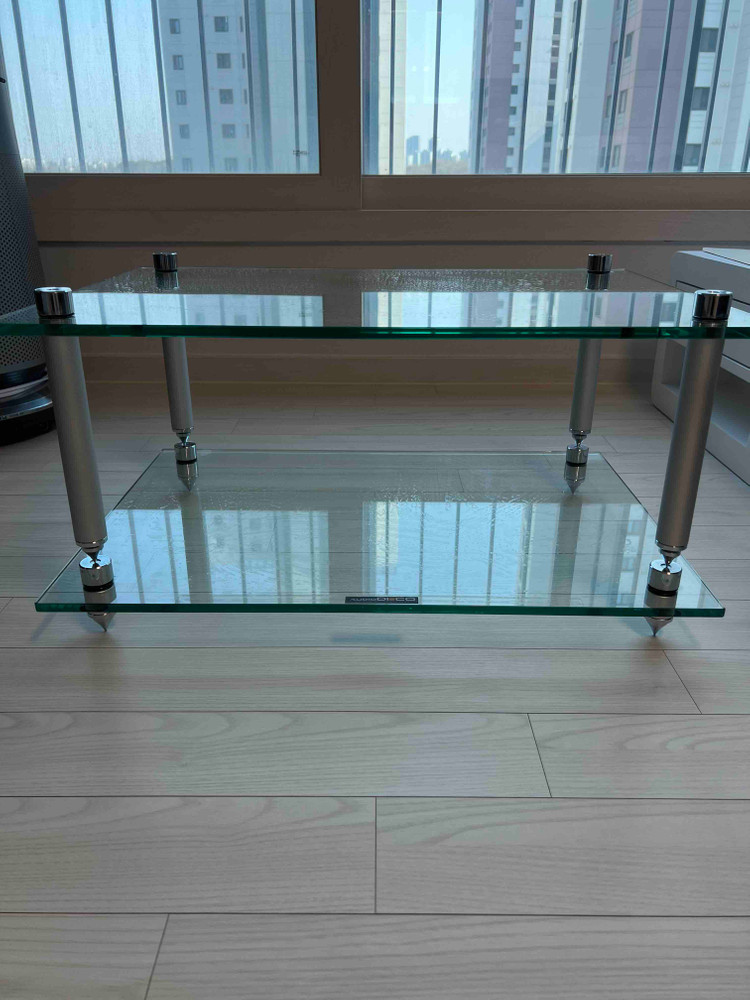 오디오 유리 장식장 2단 (오디오데코.강화유리) 미사용 팝니다--1