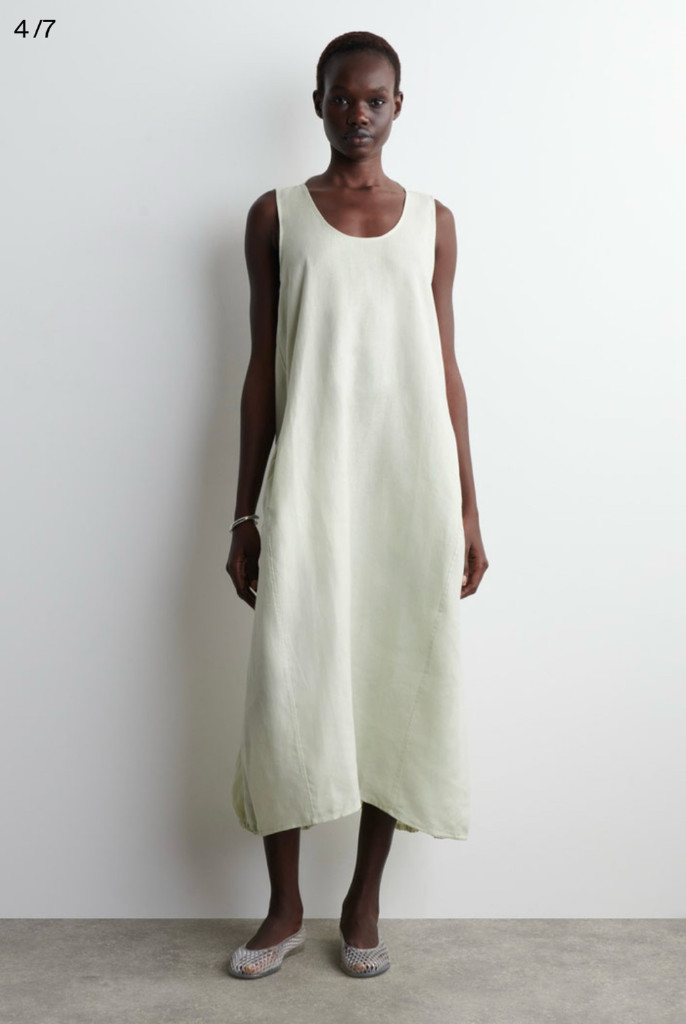 코스 엘라스틱 헴 리넨 맥시 원피스 38 (택포)--0