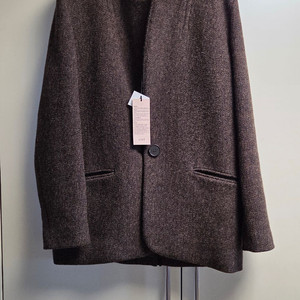 [새상품] 리스트 트위드 울 자켓, 브라운, 55~66