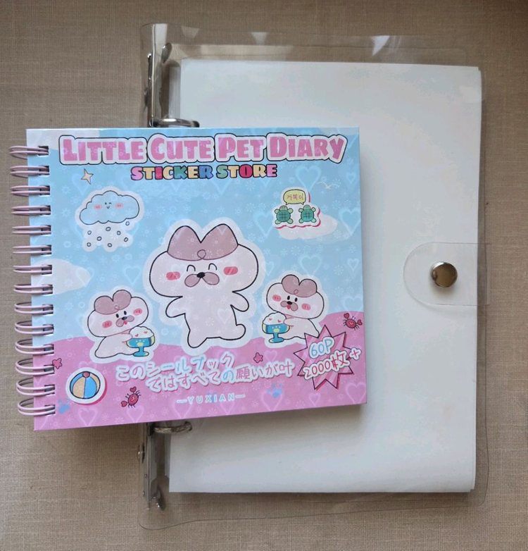 [일괄]스티커북, 이형지북 120장 a5 6공 pvc커버, 다꾸, 문구--0