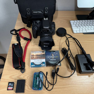 캐논 EOS 750D 렌즈 및 구성품 풀패키지 이미지