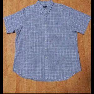 (새옷수준,정품)폴로 랄프로렌 체크 반팔셔츠 남방, 실측120,빅사이즈