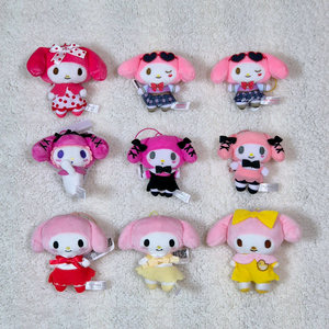 산리오 정품 마이멜로디 마멜 인형 스트랩 고무줄 키링 가방고리