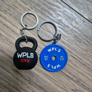 [WPLS] 위펄스 헬스 키링 (케틀벨 블랙, 주물 원판 블루, 5kg원판) 이미지