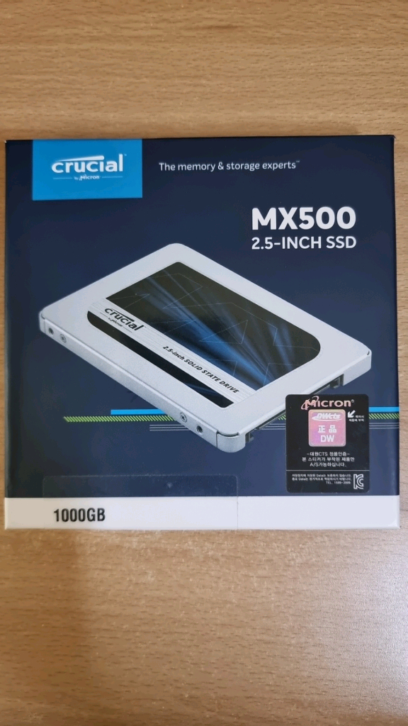 마이크론 crucial MX500 SSD 1TB (미사용)--0