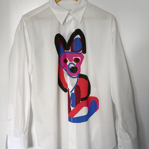 메종키츠네 ACIDE 셔츠 S 100 화이트 애시드 Maison Kitsune